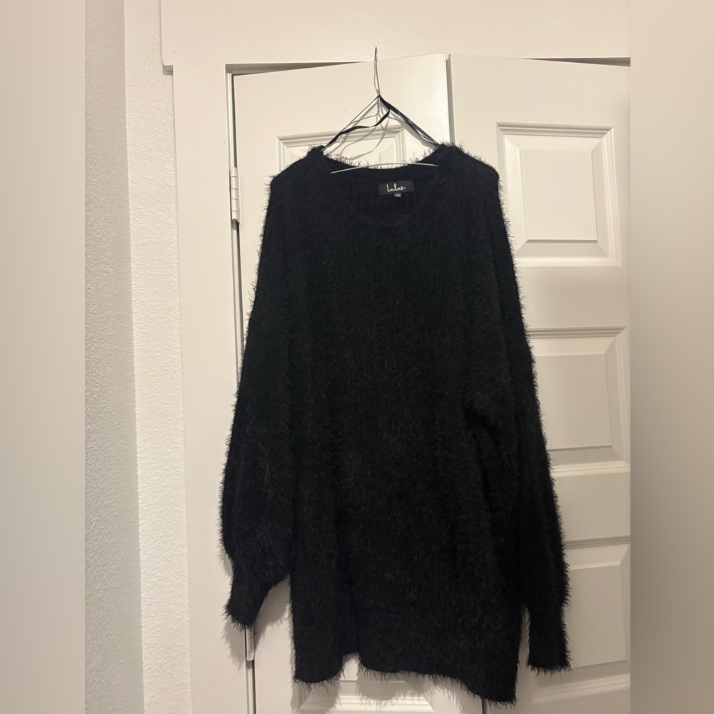 Lulu's Cozy Black Fuzzy dress/ long top
